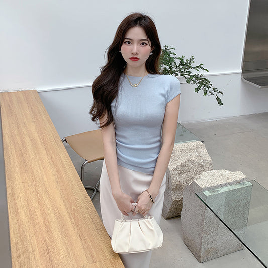夏季圆领短袖上衣/肯豆设计半裙 Summer Round Neck Short Sleeve Top
