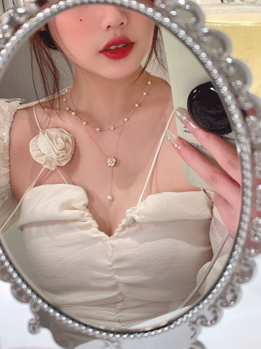花语珍珠 - 山茶花流苏珍珠轻奢气质项链 Pearl of Floral Language Necklace