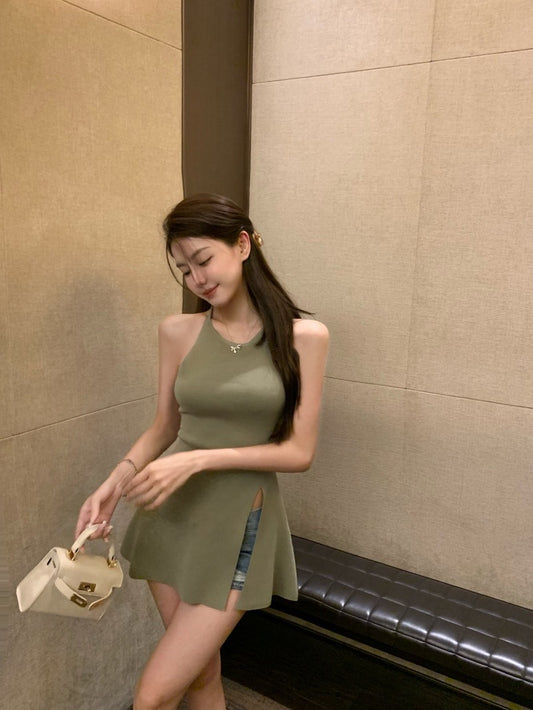 雅致织梦 - 夏季纯欲风针织吊带上衣Summer Pure Desire Knit Spaghetti Strap Top