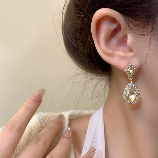 晶莹剔透 - 法式复古水滴型耳环 Crystal Clear - Vintage French Drop Earrings