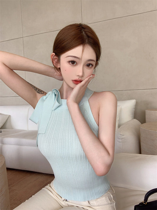 雪华风尚 - 夏季设计感冷丝挂脖上衣 Summer Design Cold Silk Halter Top