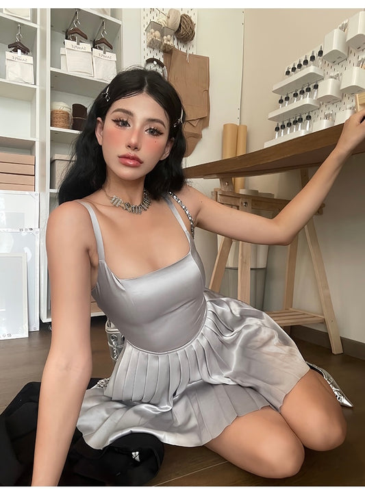 银色之星 - 重磅醋酸芭蕾风吊带连衣裙 High-Impact Acid Washed Ballet-inspired Camisole Dress