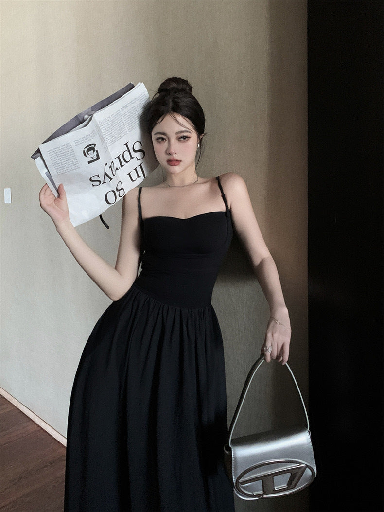 黑色时尚 - 欧美时尚高级感收腰抹胸连衣裙 American Stylish High Waist Bandeau Dress