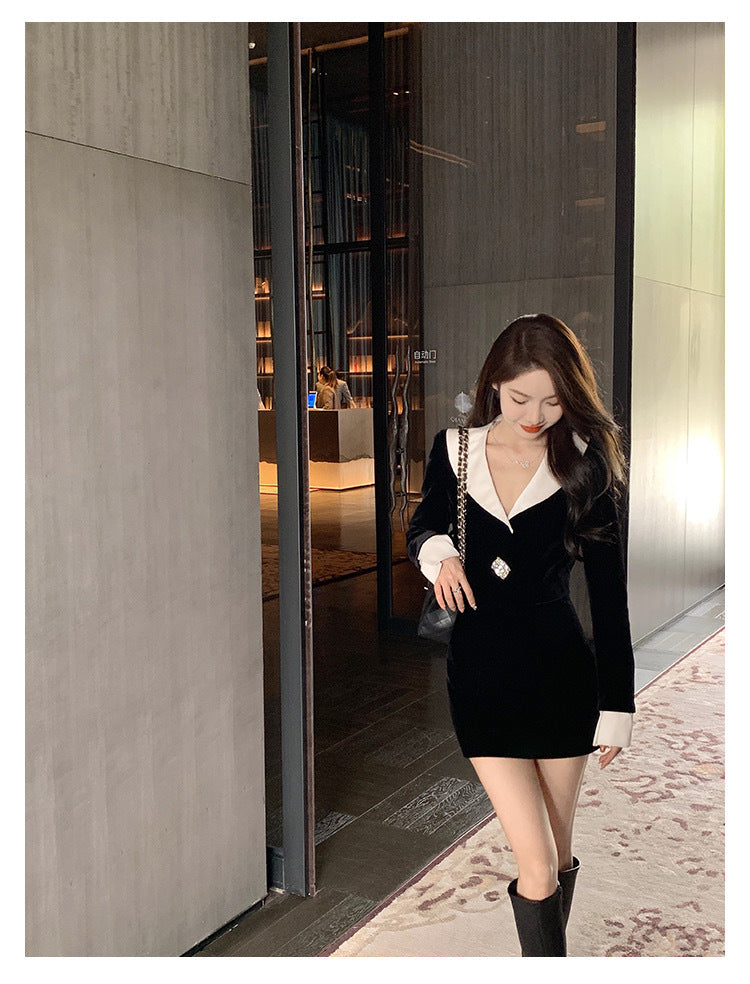 嘉柏丽约会 - 高级缎面丝绒拼接外套/半裙 Luxury Satin and Velvet Panelled Jacket/Skirt
