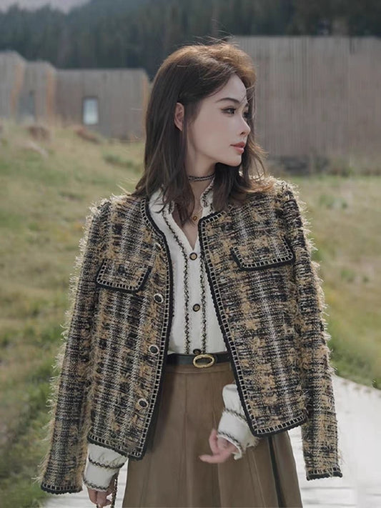 可纳斯 - 黑金高定中长毛花呢外套/衬衫 Gold Haute Couture Medium-Length Woolen Coat/Shirt