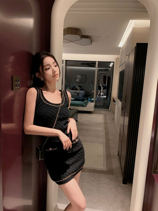 风雅时尚 - 气质小香风内搭背心/开衫/半裙 Elegant Inner Vest/Cardigan/Half Skirt