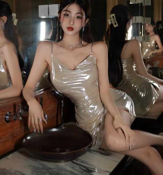 银色丽人 - 纯欲性感轻奢吊带连衣裙 Pure Desire Sexy and Luxurious Slip Dress