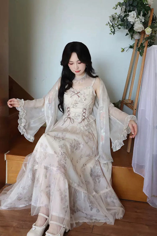 卢娜瑞斯 - 法式宫廷风收腰网纱连衣裙 French Court-Style Cinched Waist Tulle Dress