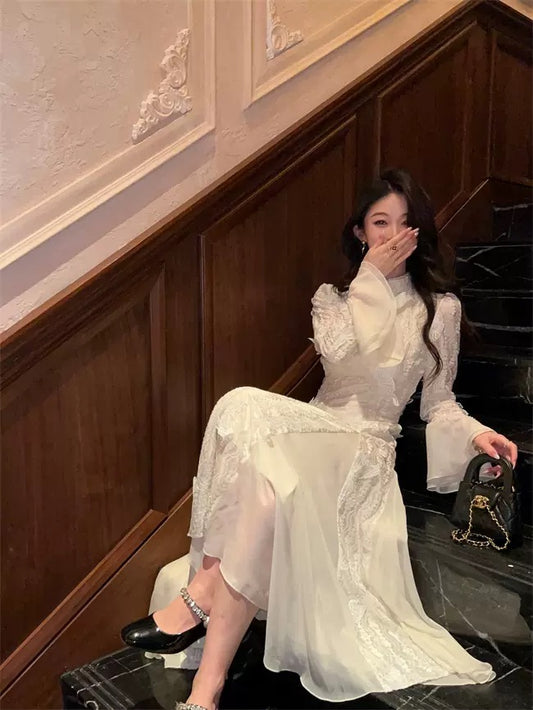镜花水月 - 新中式丝绒刺绣立体蝴蝶连衣裙 New Chinese Style Velvet Embroidered 3D Butterfly Dress