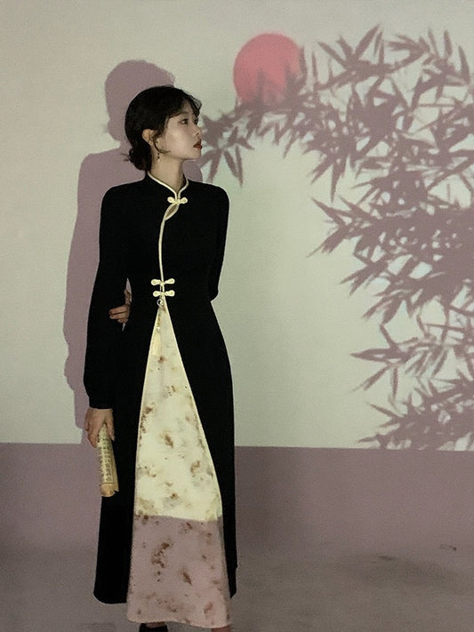 东方水墨 - 新中式复古暗纹提花连衣裙 New Chinese-style Retro Jacquard Dress