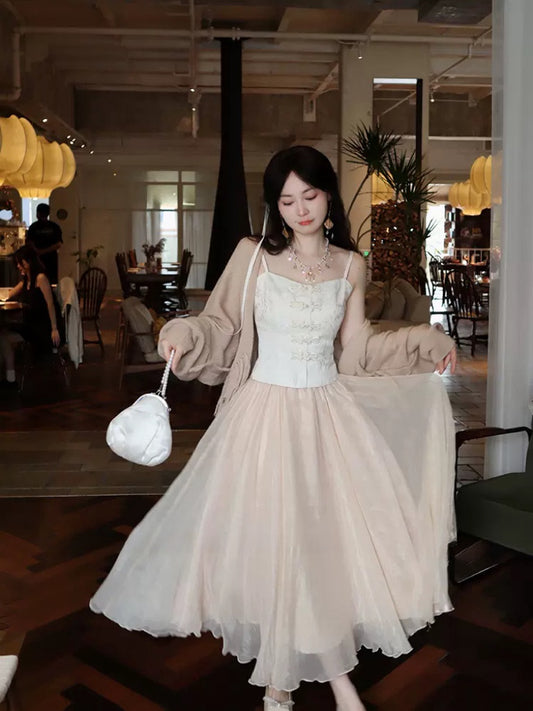 孤岛小憩 - 复古菁致提花吊带背心 Retro Refined Jacquard Camisole