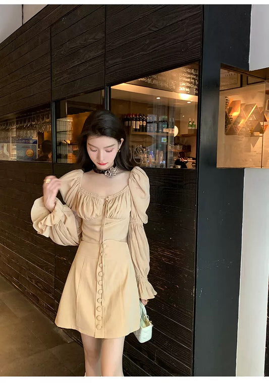青烟片玉 法式方领泡泡袖上衣/半裙 French Square Neck Puff Sleeve Top/Skirt