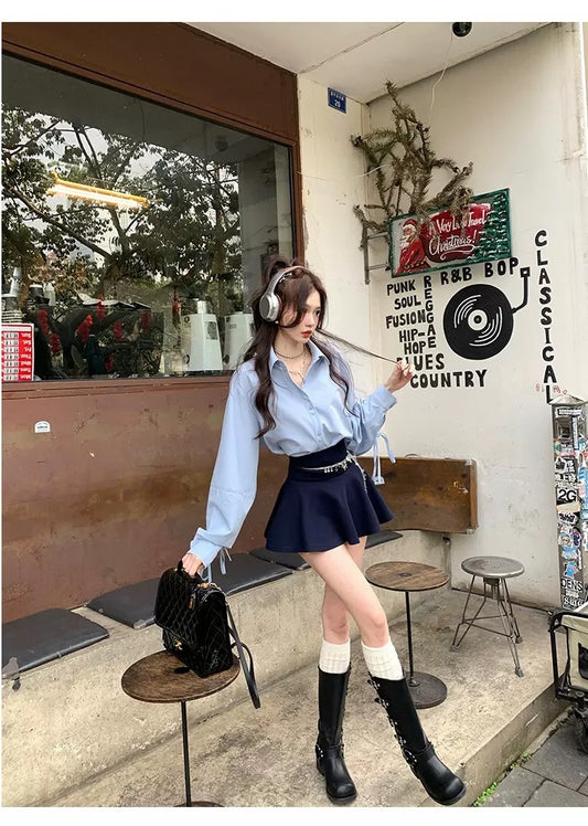 非正式芭蕾 法式高级感长袖衬衫/半裙 French Elegance Long Sleeve Blouse/Skirt