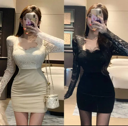 魅丽晚宴 温柔蕾丝御姐连衣裙 Enchanting Evening Elegance Gentle Lace Dress