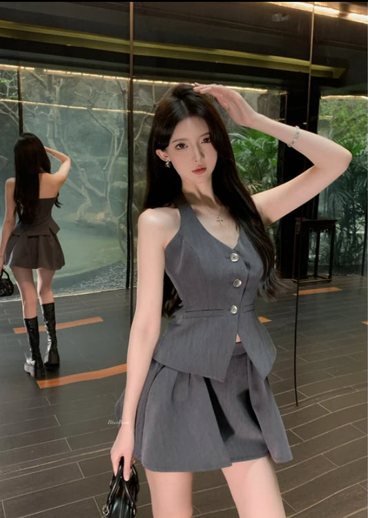 风情绘影 挂脖露背马甲背心/半裙 Halter-Neck Backless Waistcoat Top/Skirt