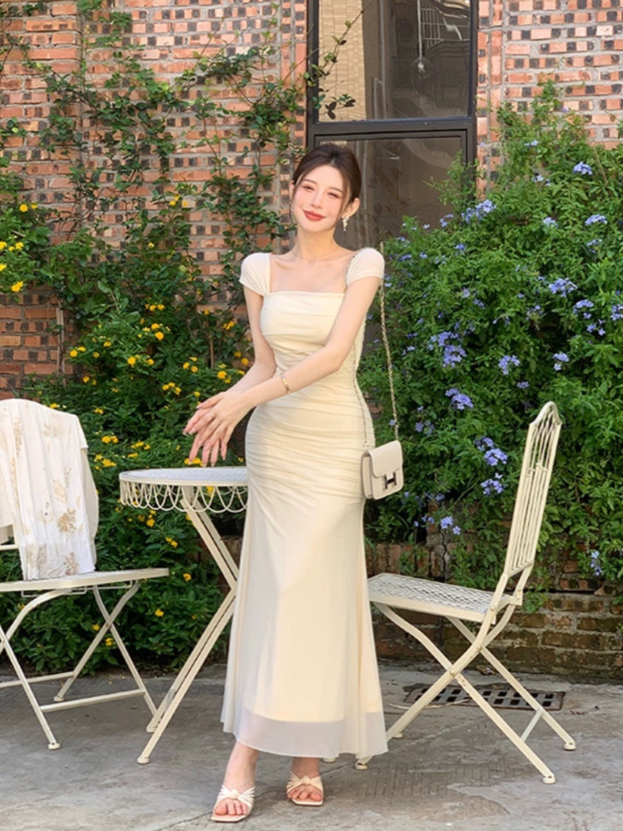 雪绸雅韵 轻奢茶歇网纱吊带连衣裙 Luxe Tea Break Tulle Cami Dress