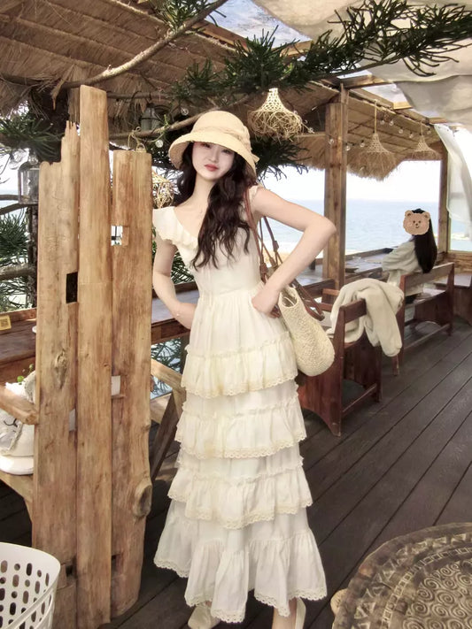 安德利 法式度假优雅吊带连衣裙 French-Style Vacation Elegant Strappy Dress