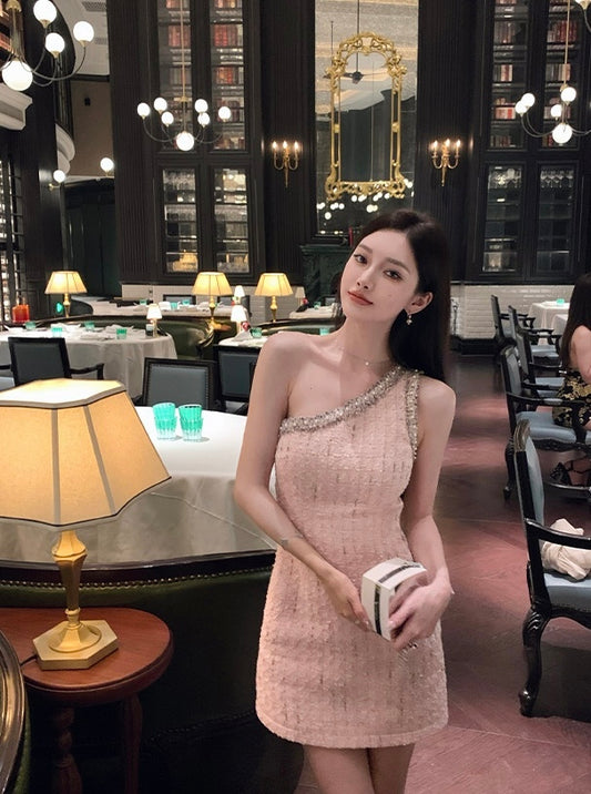 香肩魅影 小香风斜肩编织包臀连衣裙 Enchantment Off Shoulder Woven Bodycon Dress