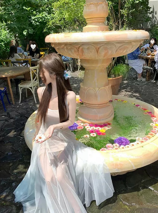 人鱼公主 氛围感网纱收腰连衣裙 Mermaid Tulle Cinched Waist Dress