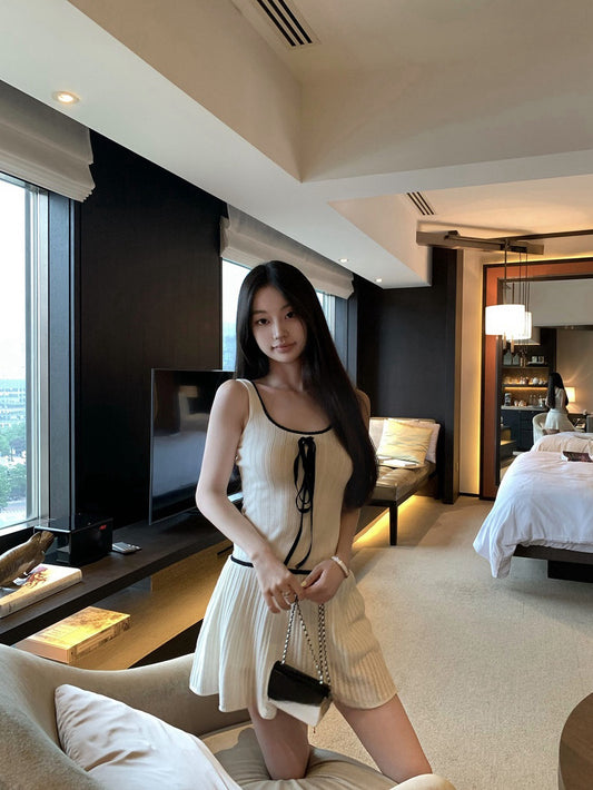 安纳西童话 蝴蝶结绑带无袖连衣裙 Fairy Tale Bow Tie Sleeveless Dress