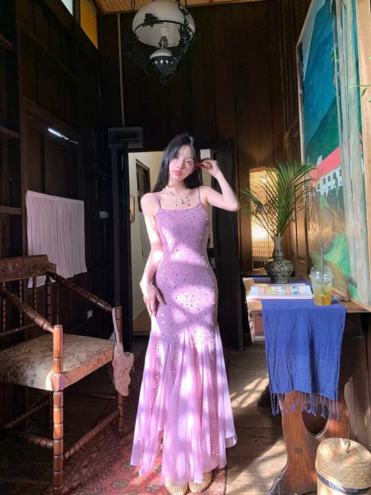 鱼姬猎手 烫钻度假收腰鱼尾连衣裙 Vacation Waist-Cinching Mermaid Dress