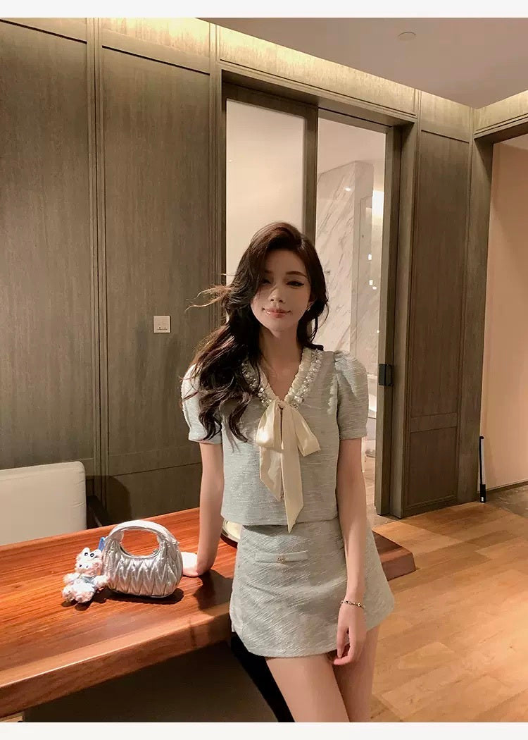 闪耀蓝调 洋气时髦减龄高级小香风外套/半裙 High-End Chanel Style Jacket/Skirt