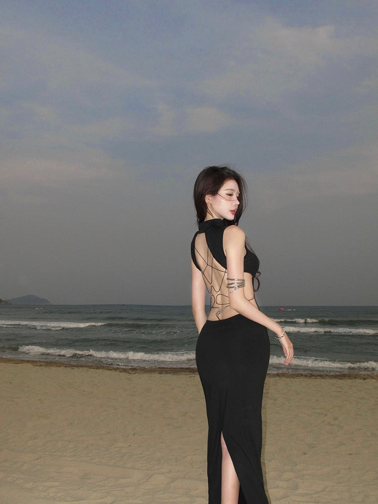 背影杀手 辣妹露背蝴蝶结连衣裙 Backless Killer Babe Dress with Bow Detail
