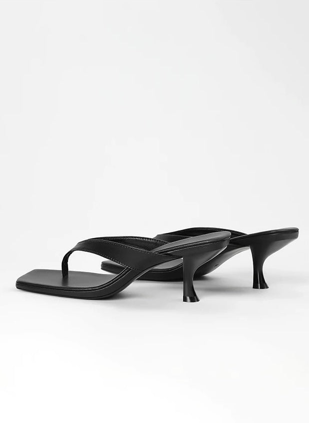 LÉONIE Leather Kitten Heel Sandals