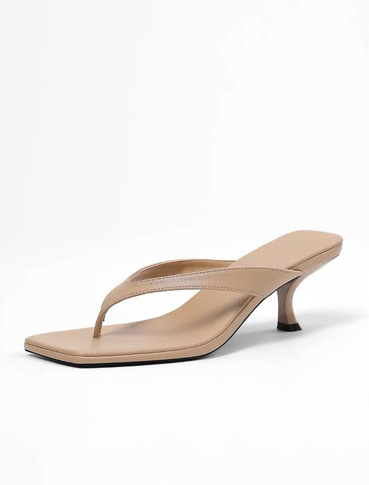 LÉONIE Leather Kitten Heel Sandals