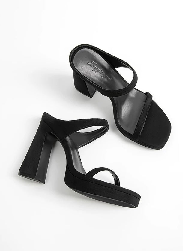 Scarlett Platform Black Heel Sandals