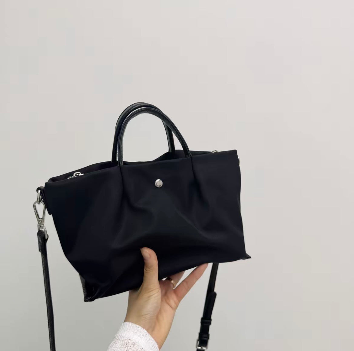 Nami Nylon Pleats Lightweight Small Daily Satchel - Midi Size