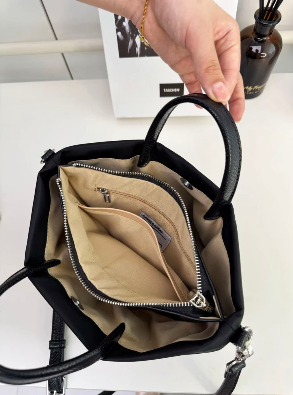 Nami Nylon Pleats Lightweight Small Daily Satchel - Midi Size