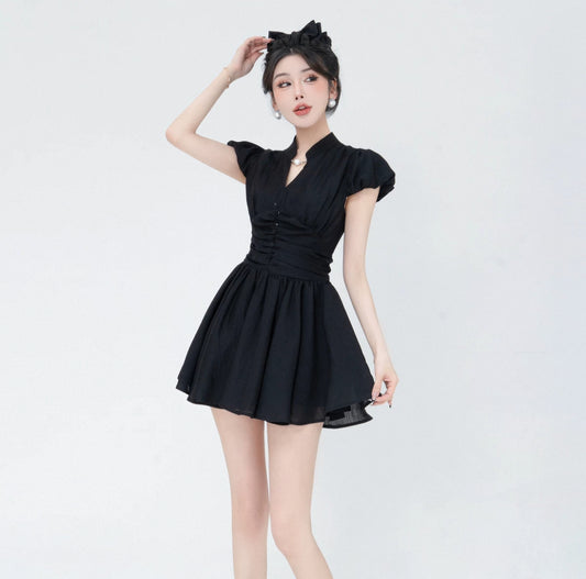 天鹅美颈 显瘦显白收腰连衣裙 Swan Neck Slimming Waist-Defining Flattering and Brightening Dress
