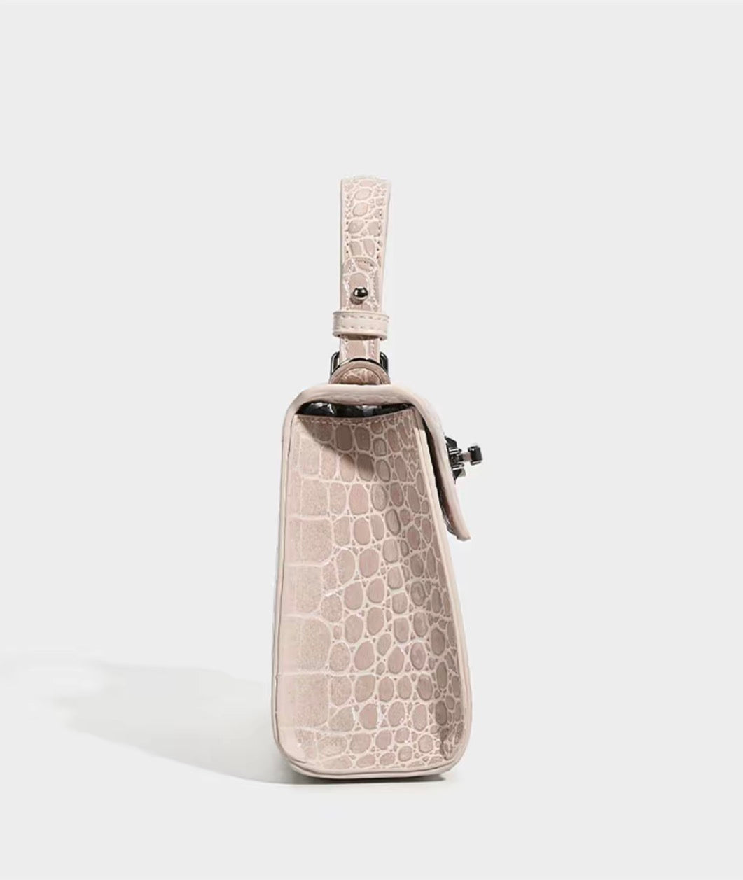 Classic Croco Embossed Kelly Top Handle Shoulder & Crossbody Bag
