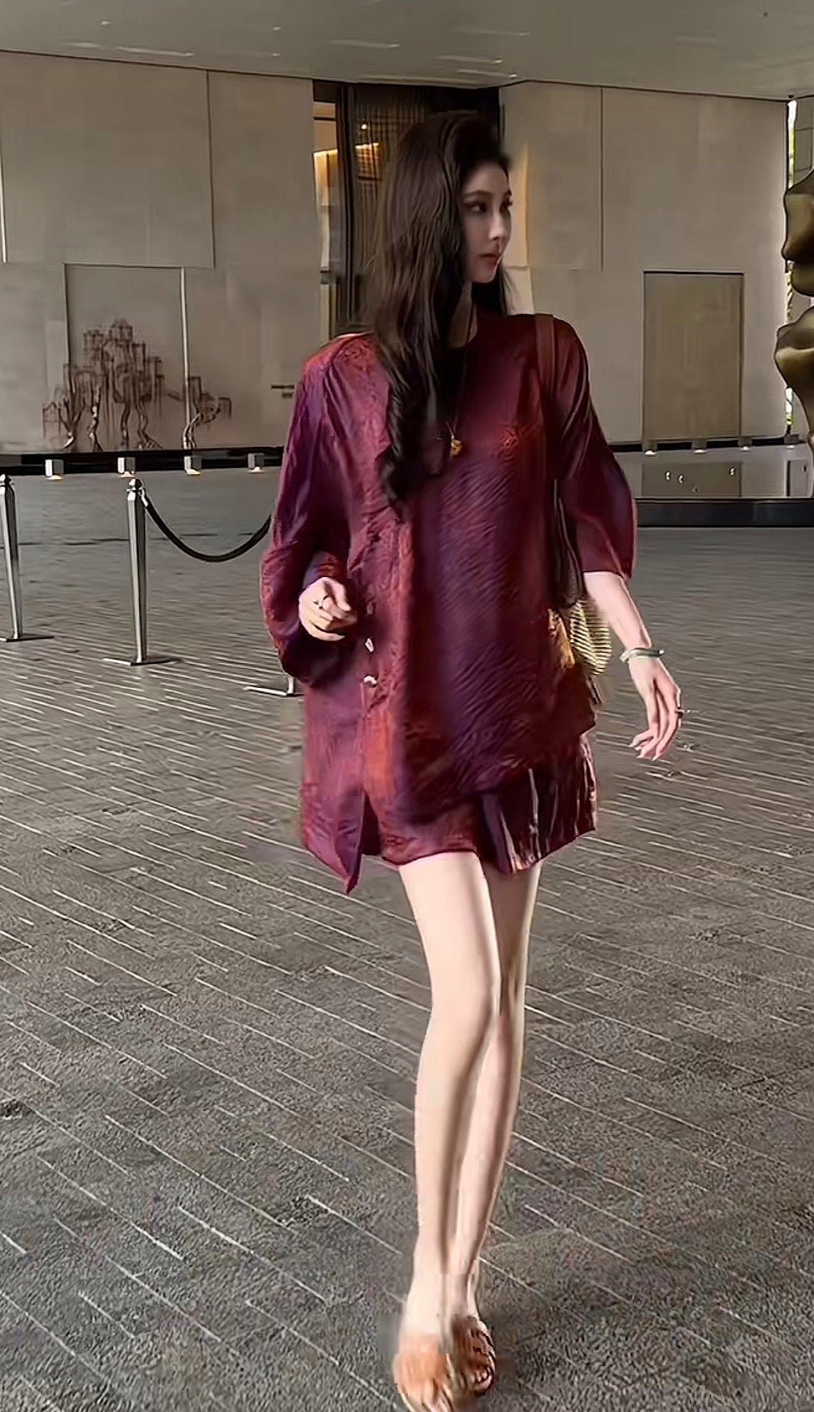 紫铜鎏金 新中式人丝浮光锦提花套装 Purple Bronze · New Chinese-Style Rayon Luminous Brocade Jacquard Set