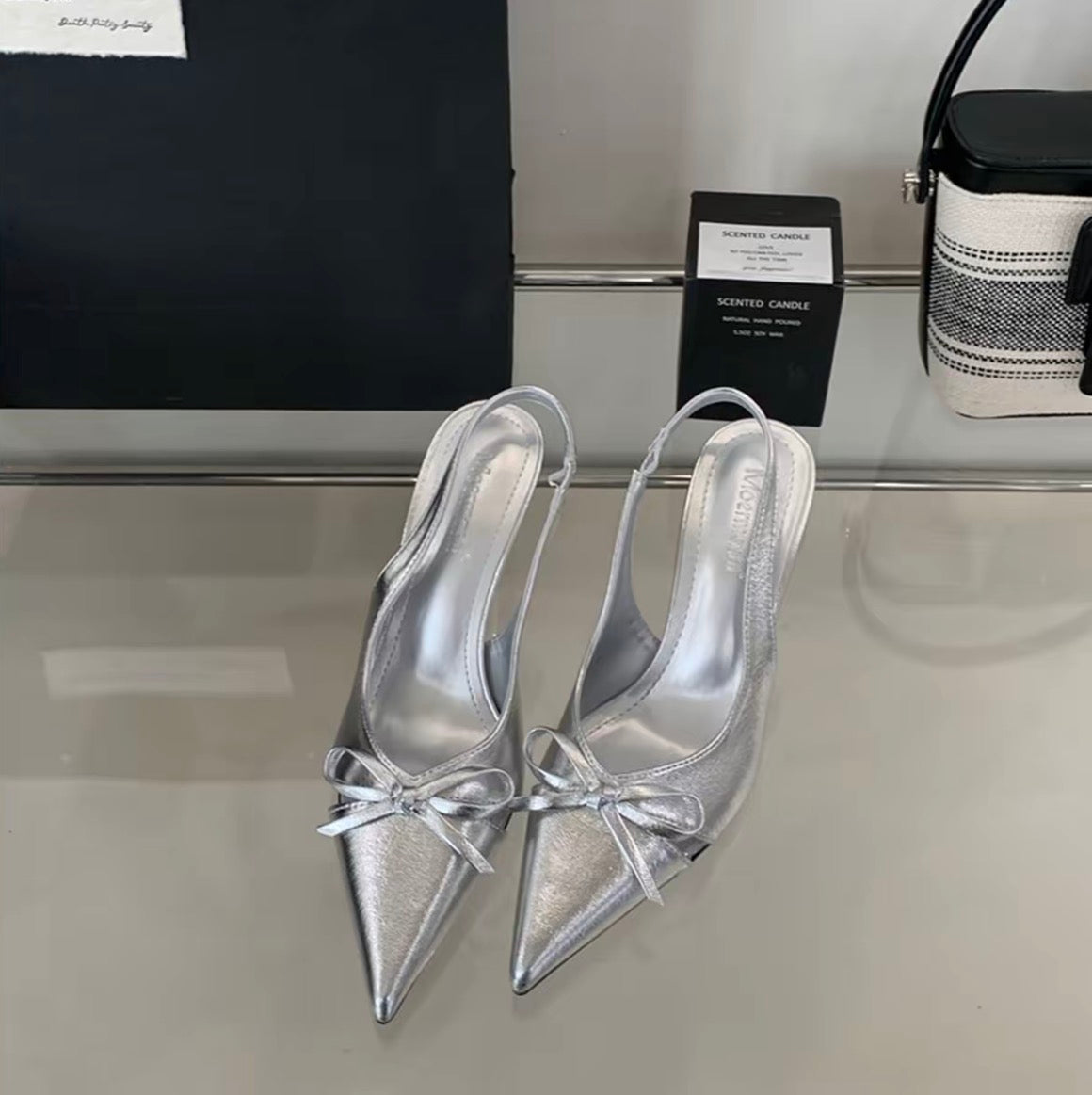 Bella Bow Slingbacks Pointed-toe Heels