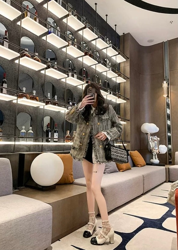 小香风玛丽珍鞋粗跟增高高跟鞋 Chanel-Style Mary Jane Chunky-Heel Platform Heels