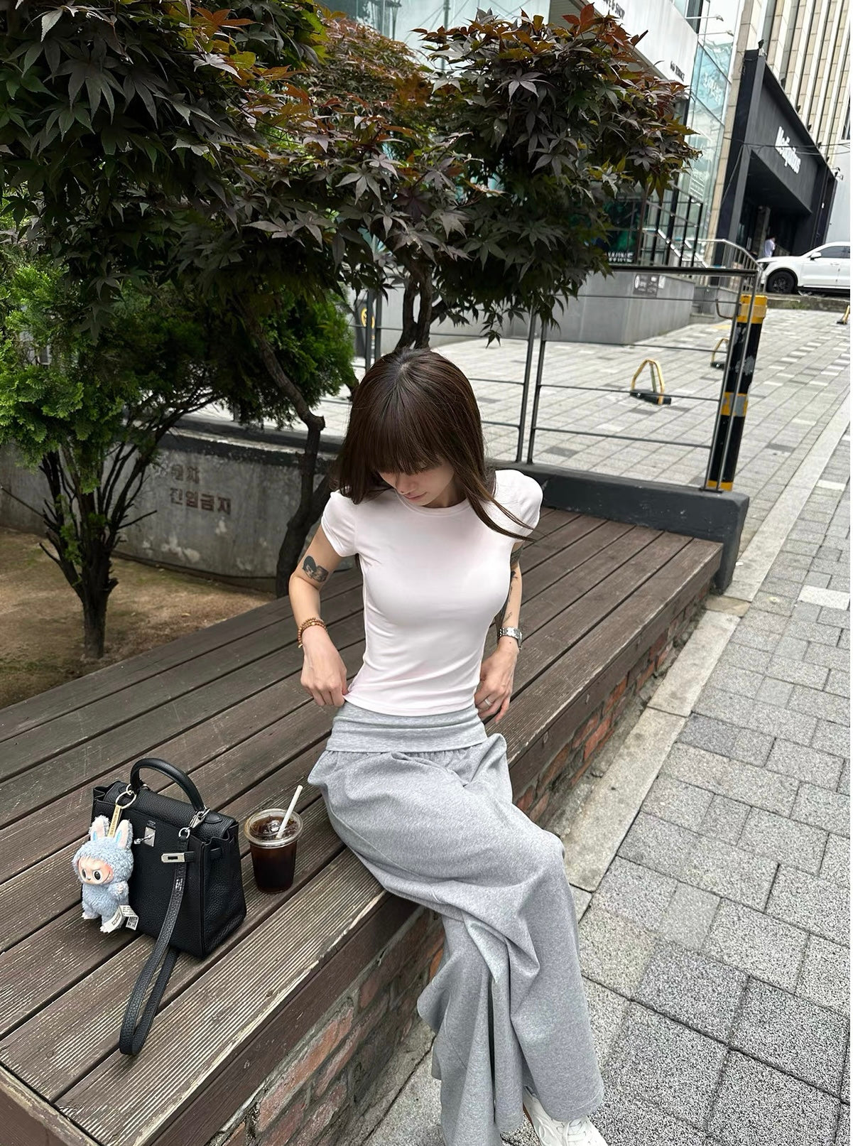 简白日常 纯色圆领短袖T恤+休闲裤套装 Clean Minimal Solid Crew Neck Tee & Casual Pants Set