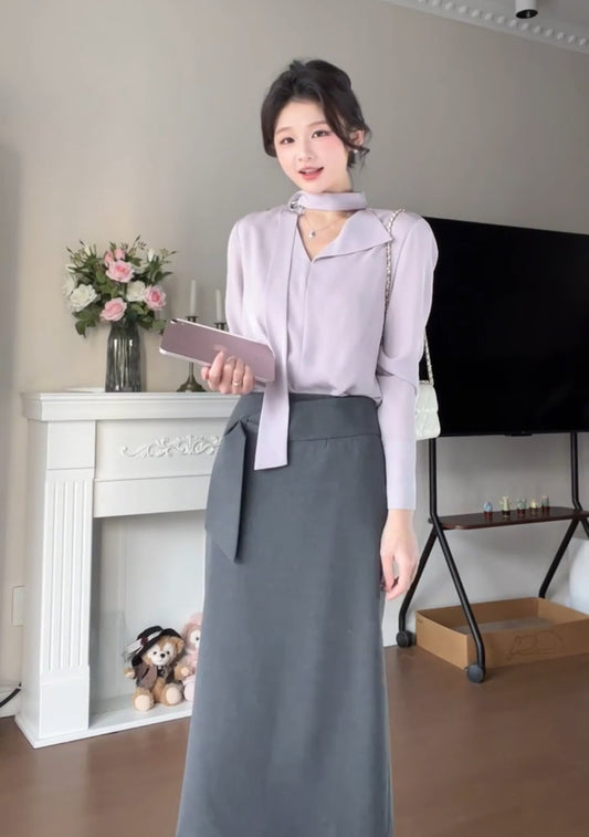 香芋啵啵 韩系小香职业套装 Taro Bobo Korean-Style Coco-Inspired Professional Outfit