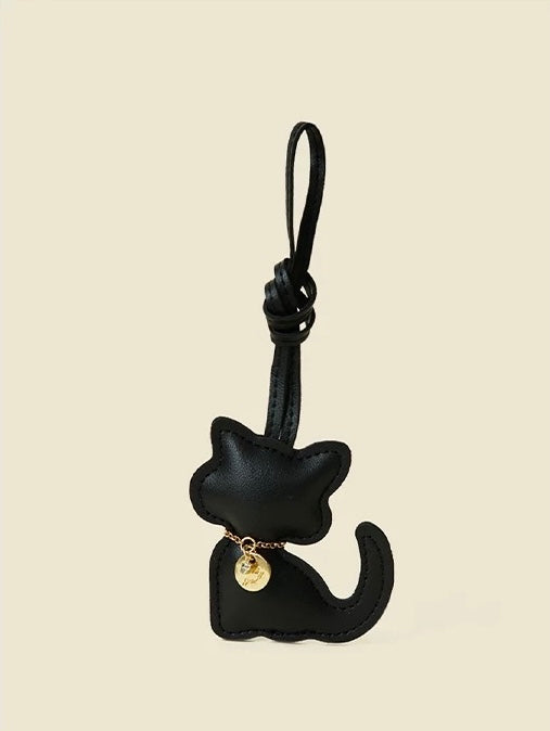 Cat Motif Bag Charm - Blue