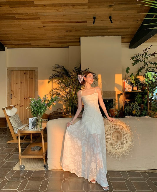 白雪精灵 雪纺提花连衣裙 Snow Fairy – Jacquard Chiffon Dress