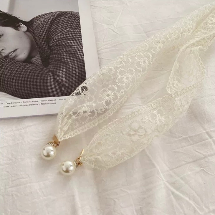 法式珍珠百搭配件蕾丝腰带 French-Style Pearl Versatile Accessory Lace Belt