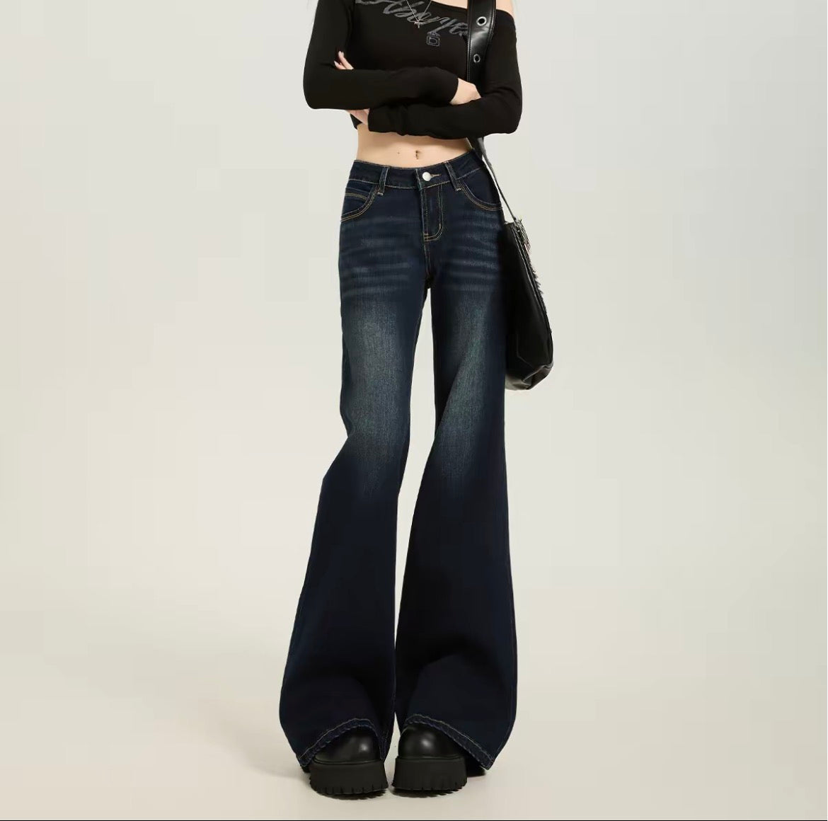 蓝调年代 美式浅蓝微喇牛仔裤 Blue Era American Loght Blue Flared Jeans