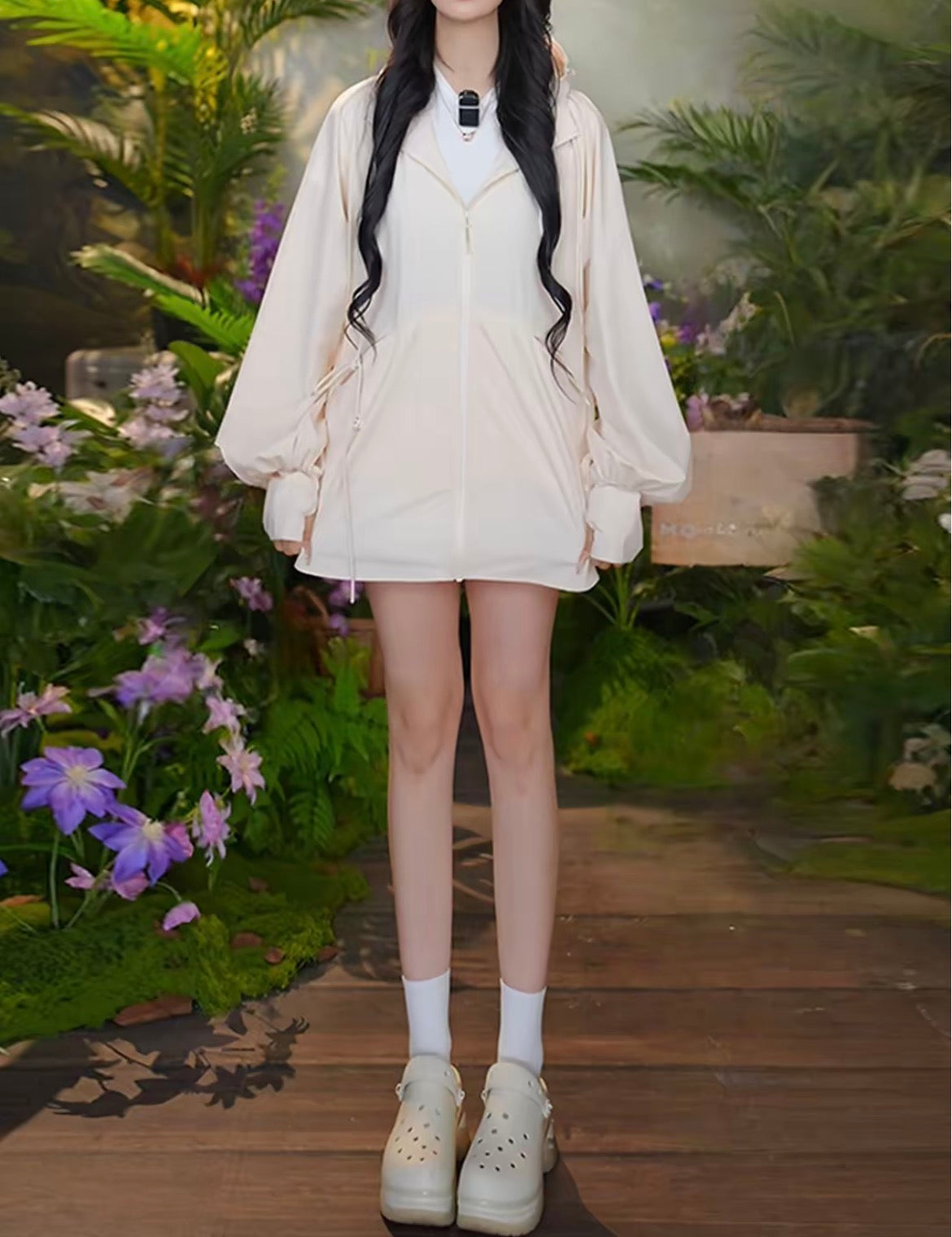 夏日拼色 户外轻薄防晒服连帽外套 Summer Color-Block Lightweight Hooded Sun Protection Jacket