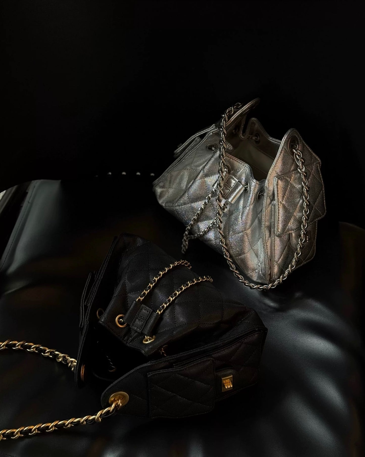 Daphny Quilted Caviar Leather Tote Bag