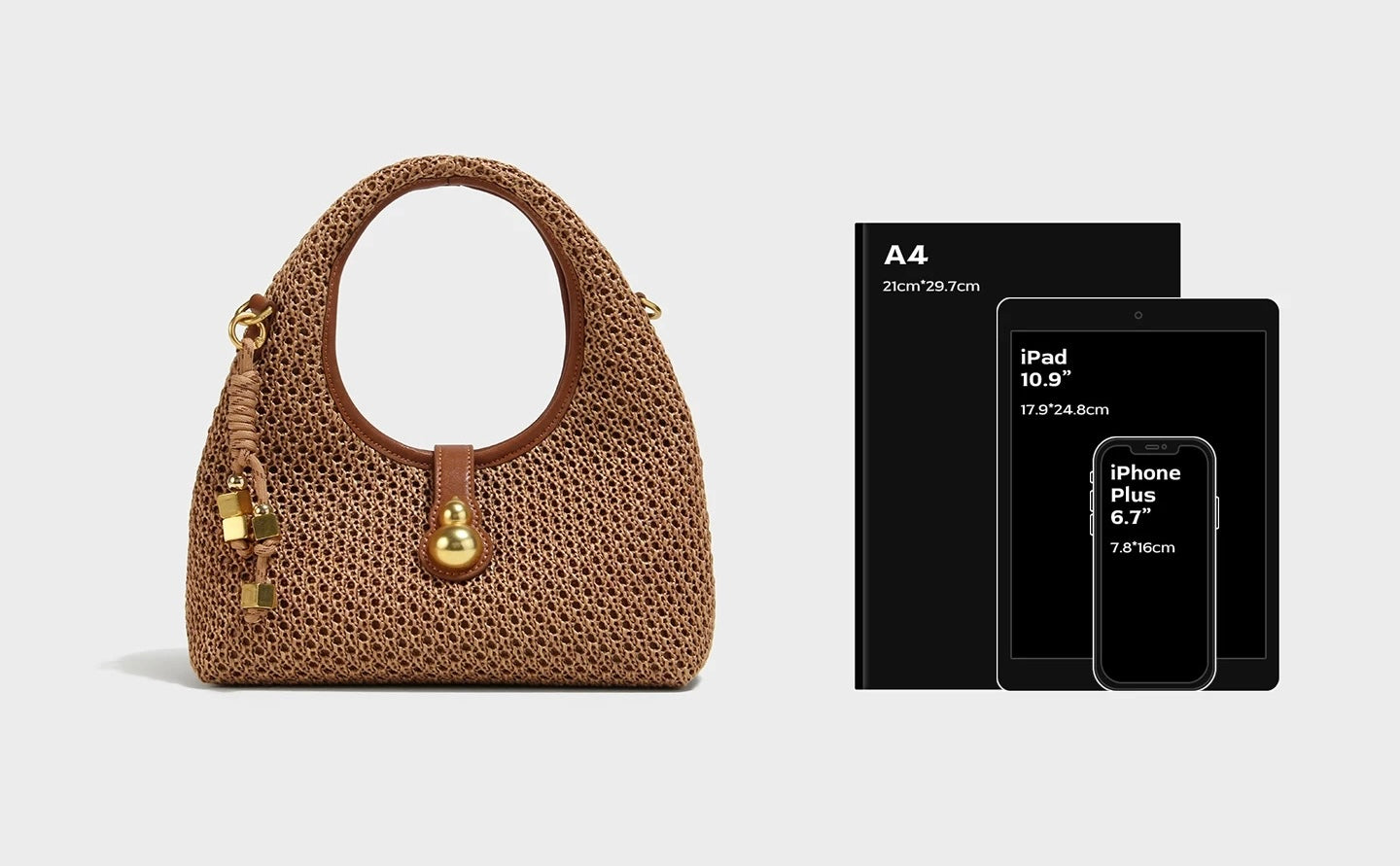 Pine Echo Oriental Aesthetic Gourd-shaped Woven Designer Bag