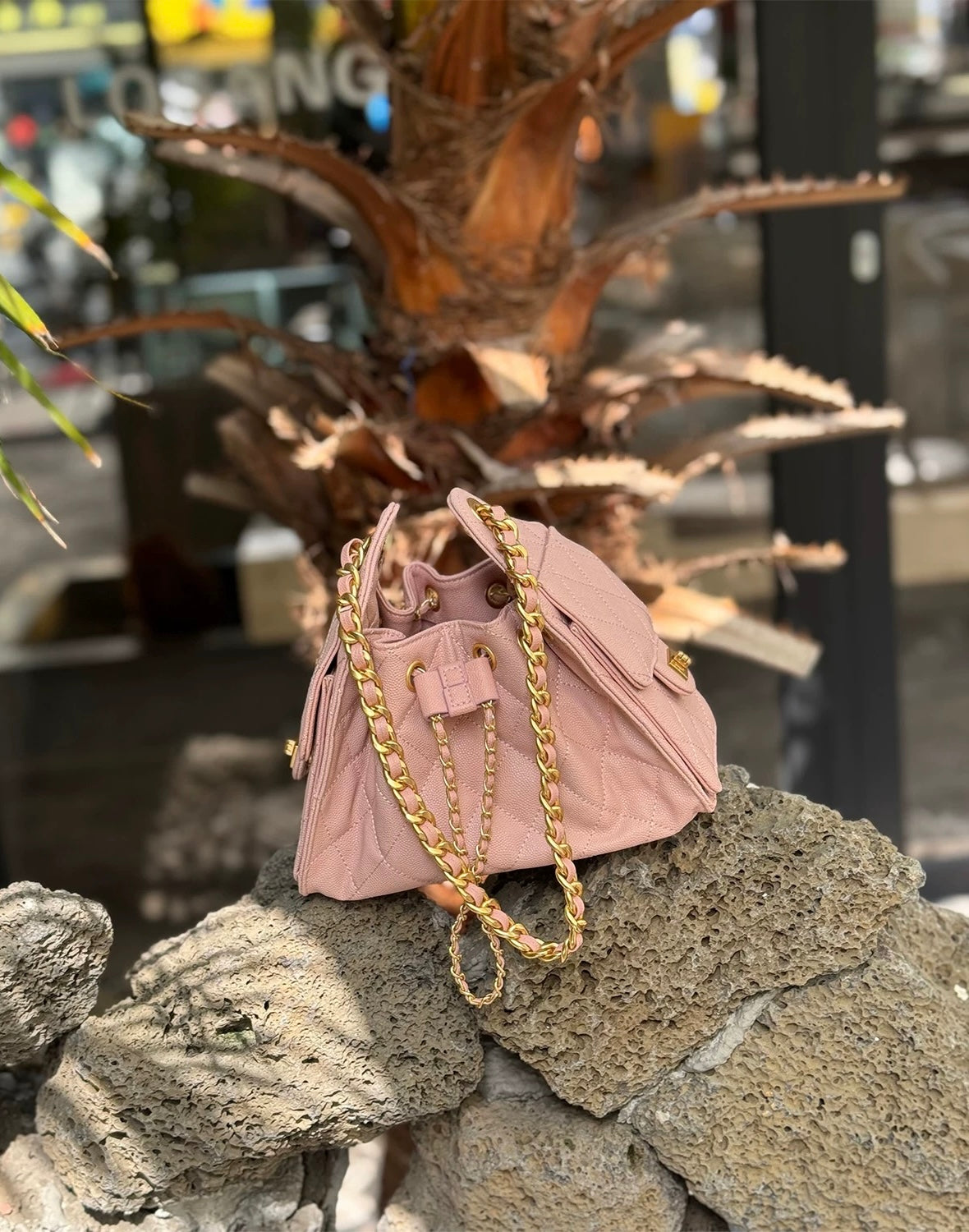 Daphny Quilted Caviar Leather Tote Bag