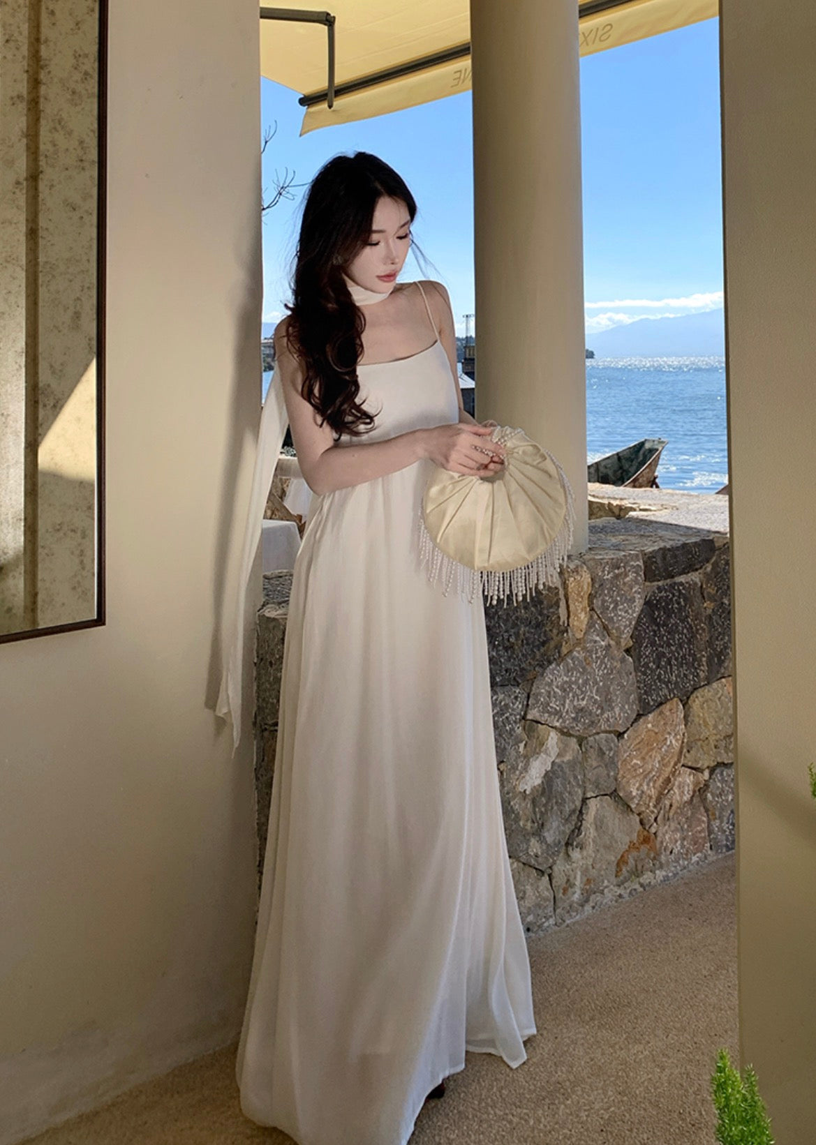 轻纱流光 飘带气质吊带仙女连衣裙 Sheer Flow Ribbon Strap Fairy Dress