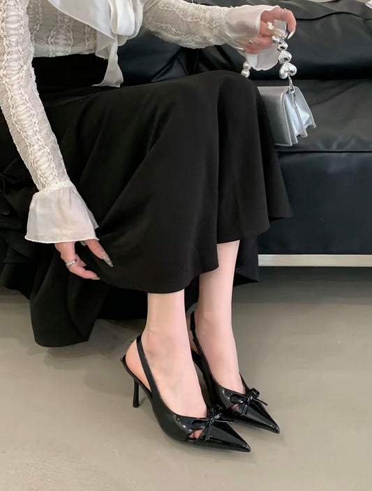Bella Bow Slingbacks Pointed-toe Heels