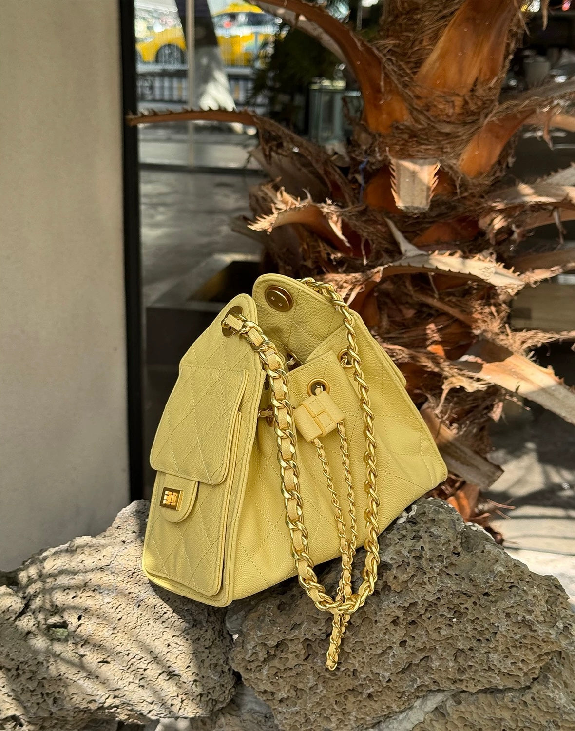 Daphny Quilted Caviar Leather Tote Bag